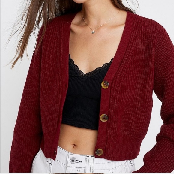 Urban Outfitters Kai Burgundy Cropped 